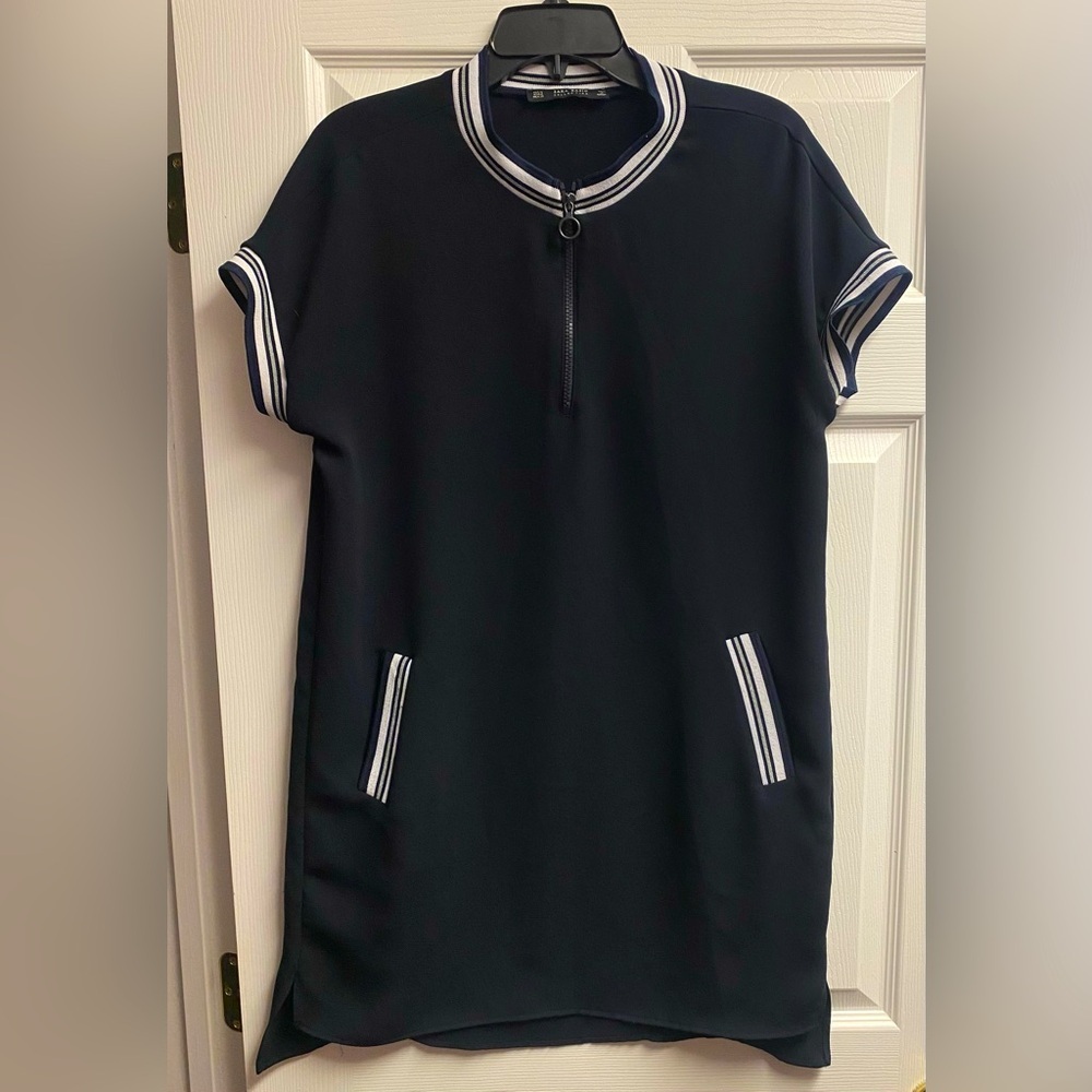 Zara Basic Collection Quarter-Zip Dress Size Medium